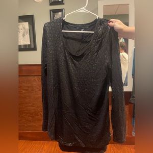 WHBM black print tunic shirt
